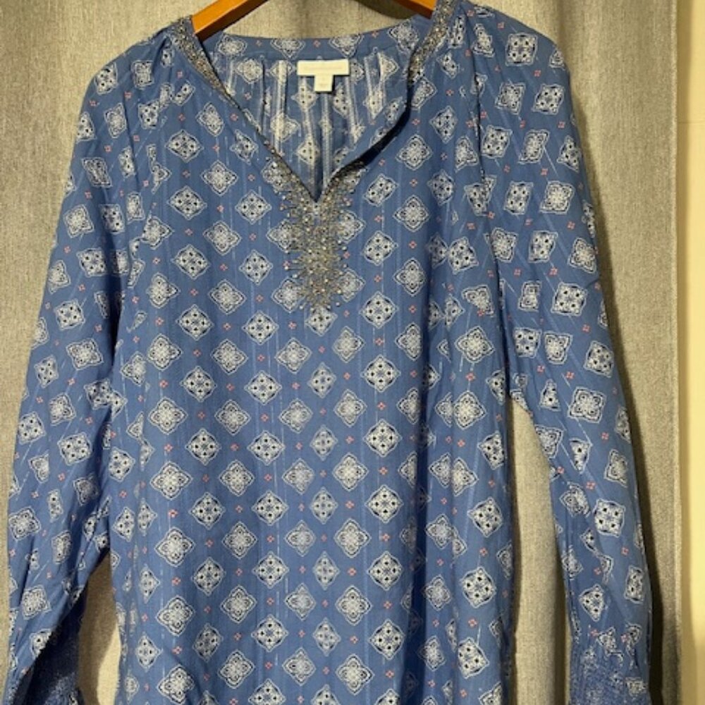 Charter Club long sleeve top, 99% cotton, size large